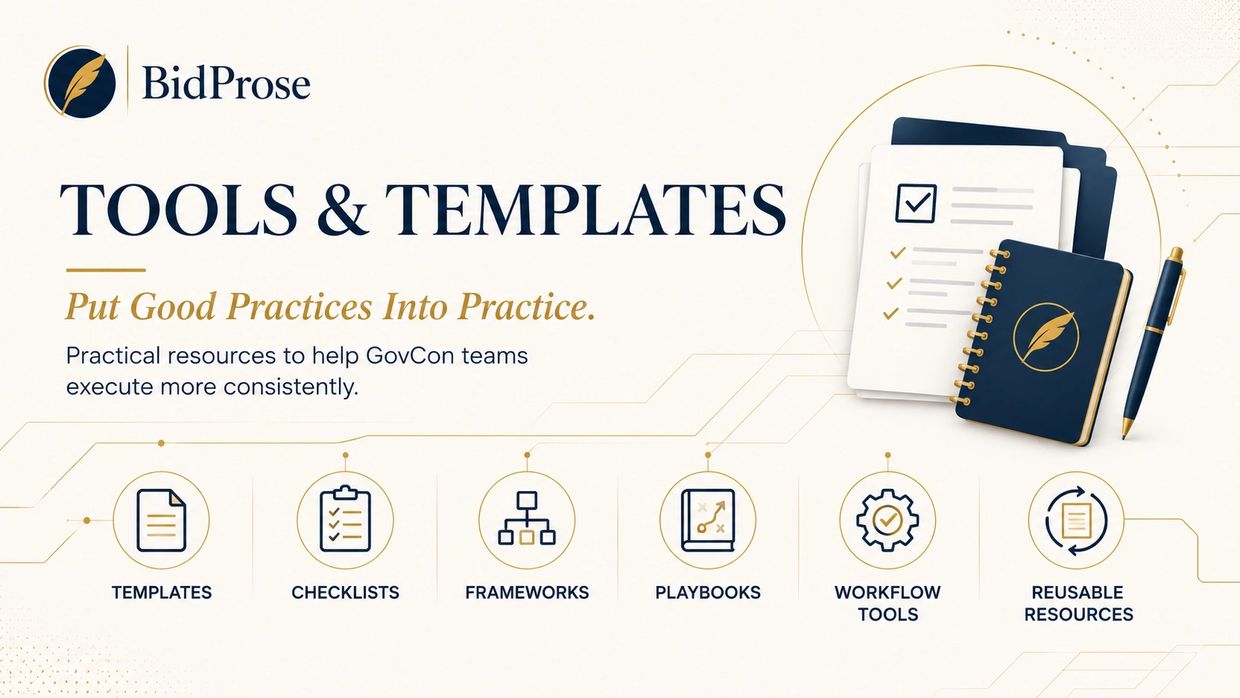 BidProse tools and templates for GovCon teams.