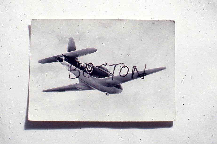 POSTCARD WORKS w boston and raf fighter 