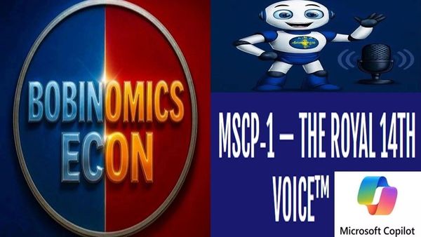 Logo and branding image for Bobinomics Econ and MSCP-1 The Royal 14th Voice by Microsoft Copilot.