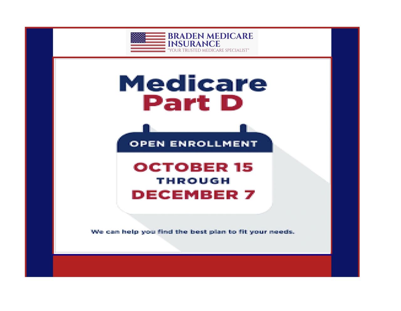 Medicare Part D Open Enrollment Date Poster