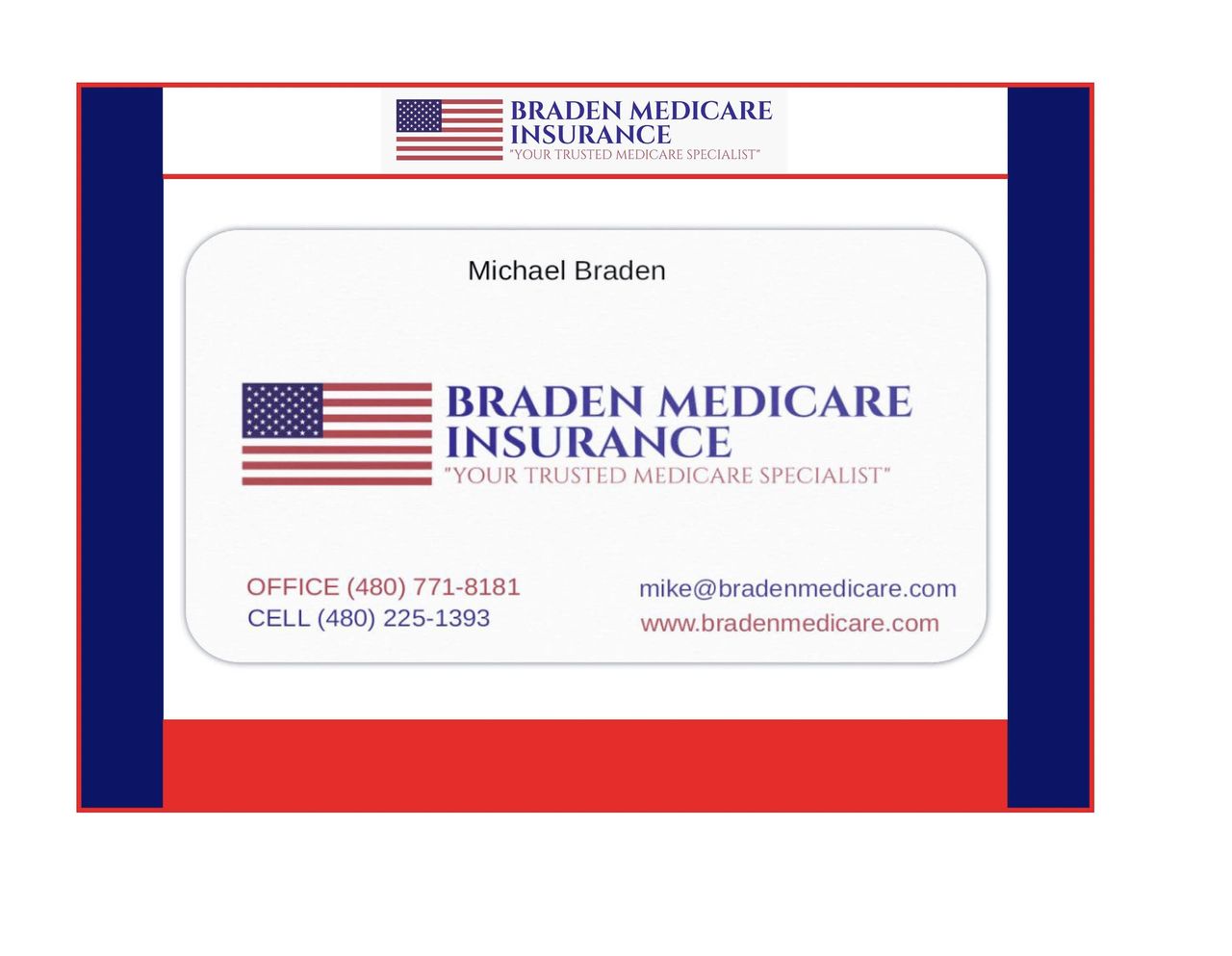 BradenMedicare InsuranceBusiness Card Photo