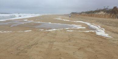 Wave run up on a newly constructed berm at Kitty Hawk NC from Hurricane José on Sept 18 2017