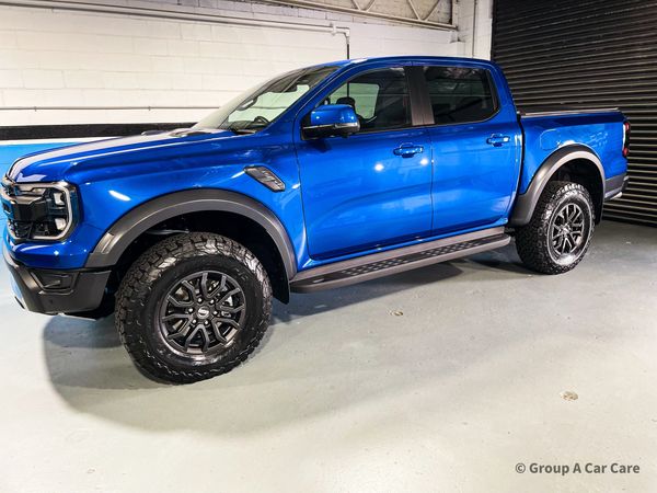 2025 Electric Blue Ford Ranger Raptor paint protected with Graphene ceramic coating