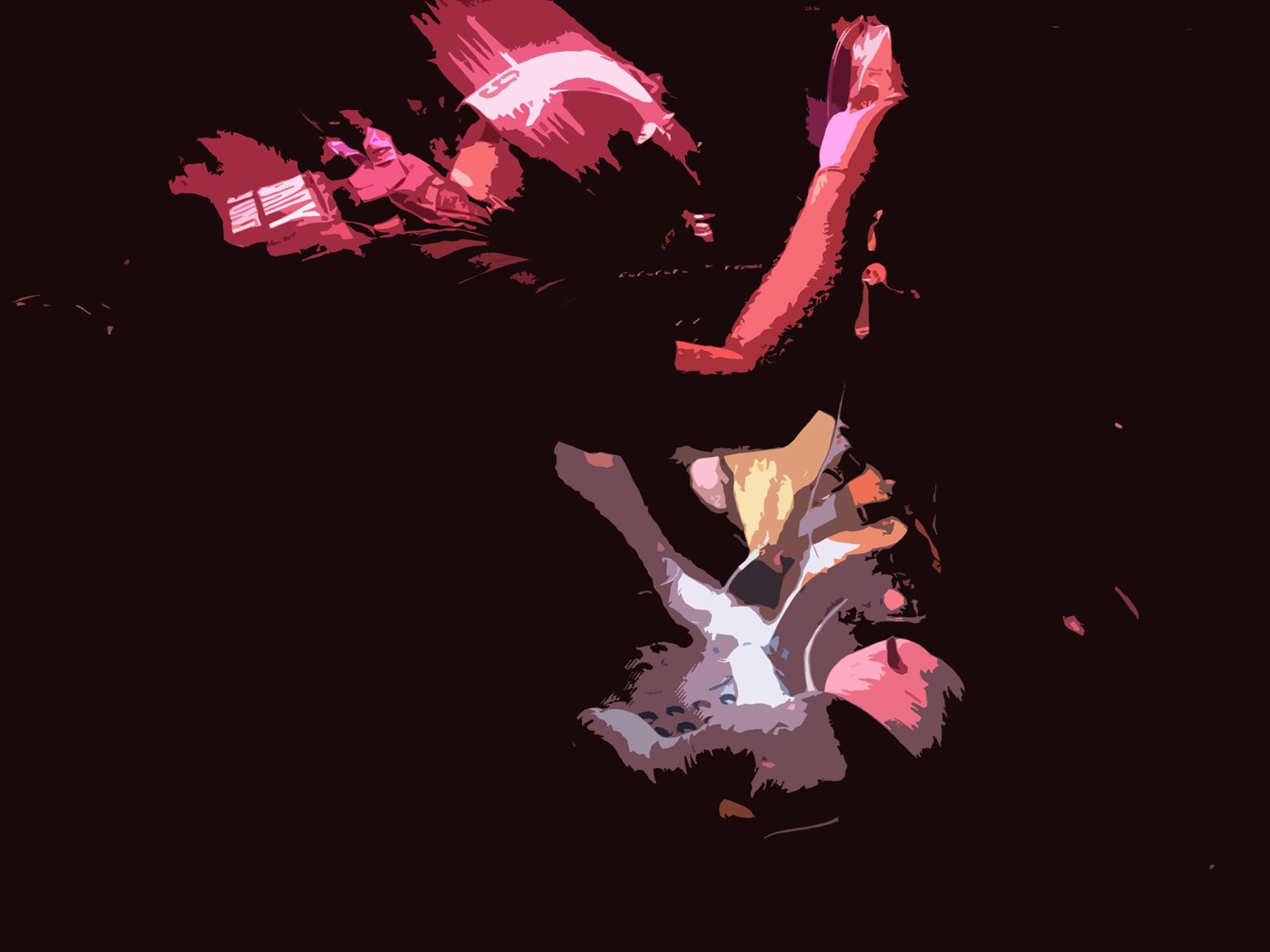 Artistic illustration of a person working with mechanical parts in dark lighting.