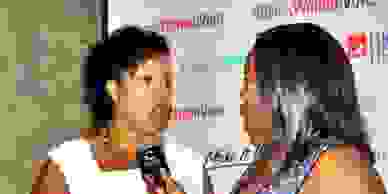 Kimberly Peeler-Allen speaking to a reporter