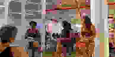 Kimberly Peeler-Allen moderating a panel for the book "See Jane Win".