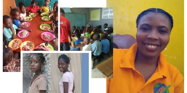Children eating together and learning in a classroom.