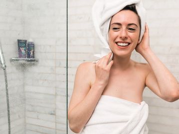 basic girl in shower