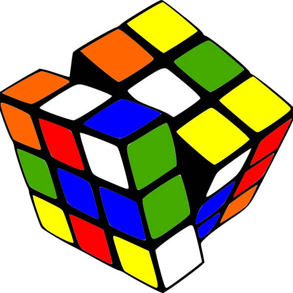 Multicolored Rubik's Cube.