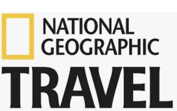 National Geographic Travel logo with yellow frame and bold text.