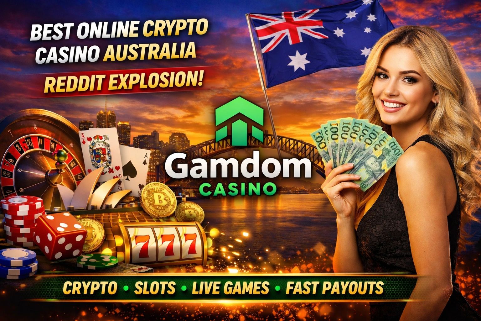 Gamdom Casino Interface showing slots and games