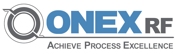 Logo for ONEX RF with a blue and gray color scheme.