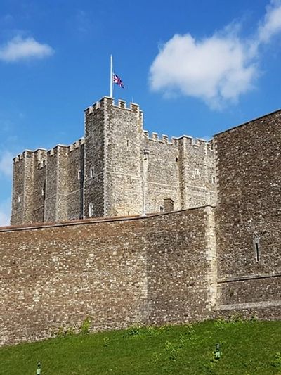 Dover Castle atop the White Cliffs of Dover