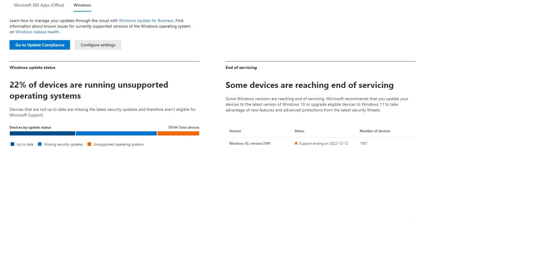 Microsoft 365 Admin Center - Release of the Software Update Page