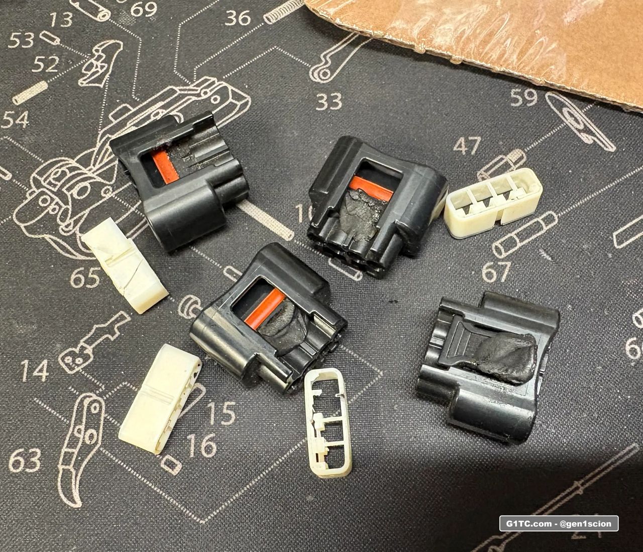 These are the original OEM tabs all melted down.