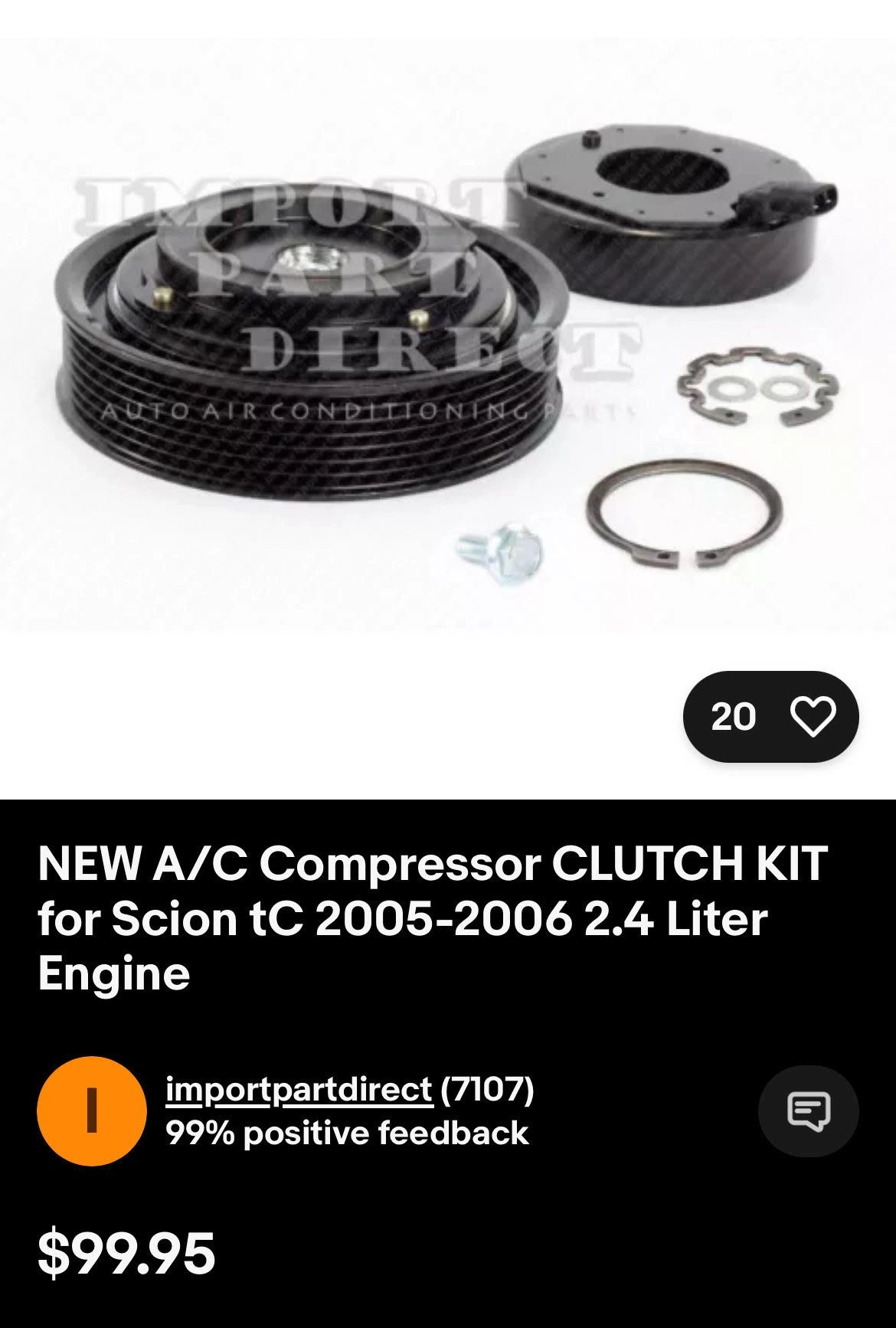 $99 clutch repair kit for the Denso 10S15C 