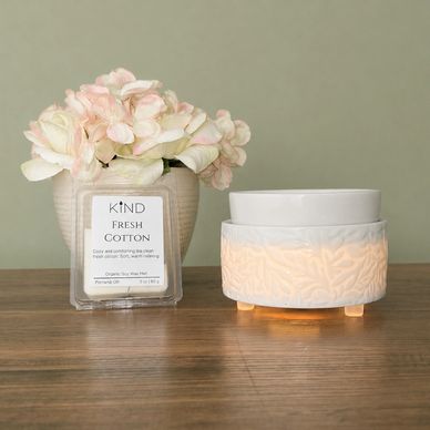 Flower pot with wax melter and container of wax melts