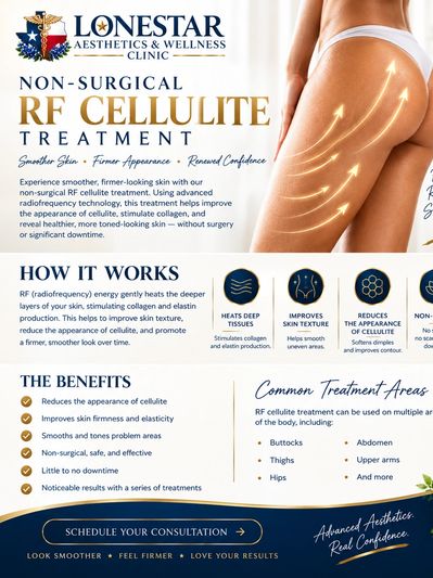 RF cellulite treatment offers smoother skin and firmer appearance without surgery.