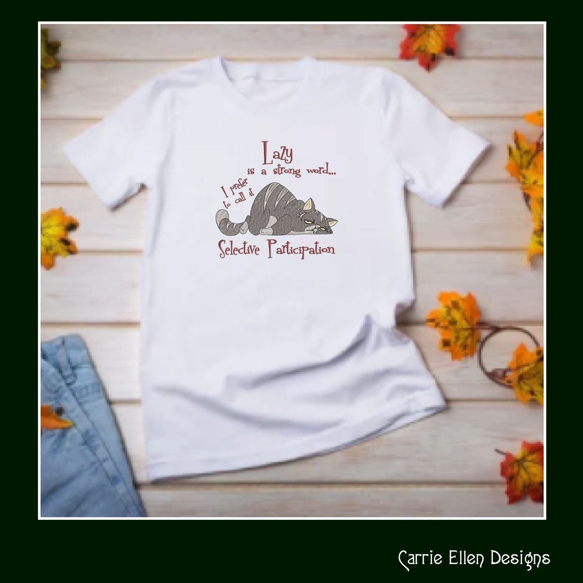 Lazy Cat Selective Participation Machine Embroidery Design, Funny Embroidered Sayings and Quotes, Sleepy Kitty Grumpy Cat, Lazy Cat Selective Participation Machine Embroidery Design, Funny Embroidered Sayings and Quotes, Sleepy Kitty Grumpy Cat,