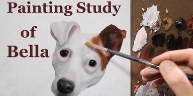 Pet portrait oil painting demonstration.