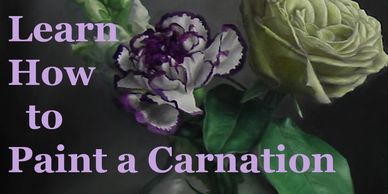 Demonstration on how to paint a carnation flower.