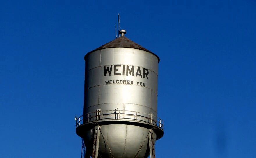 Historic Weimar, Texas water tower 