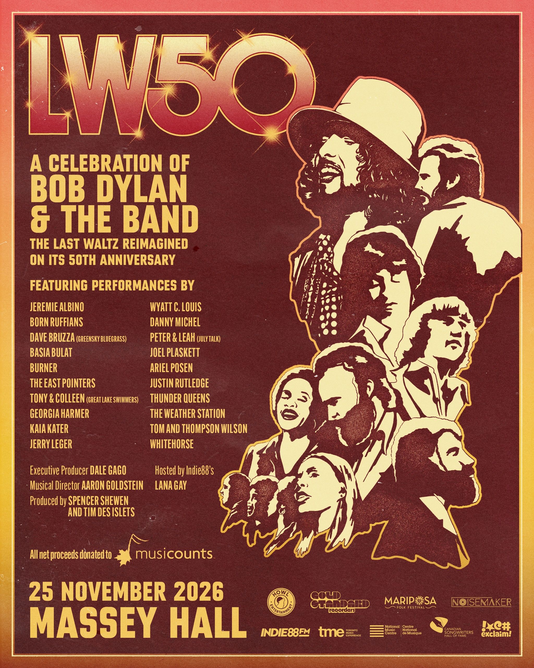 Poster for LW50, celebrating Bob Dylan &amp; The Band's 50th anniversary.