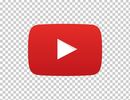 Red YouTube play button logo with transparent background.