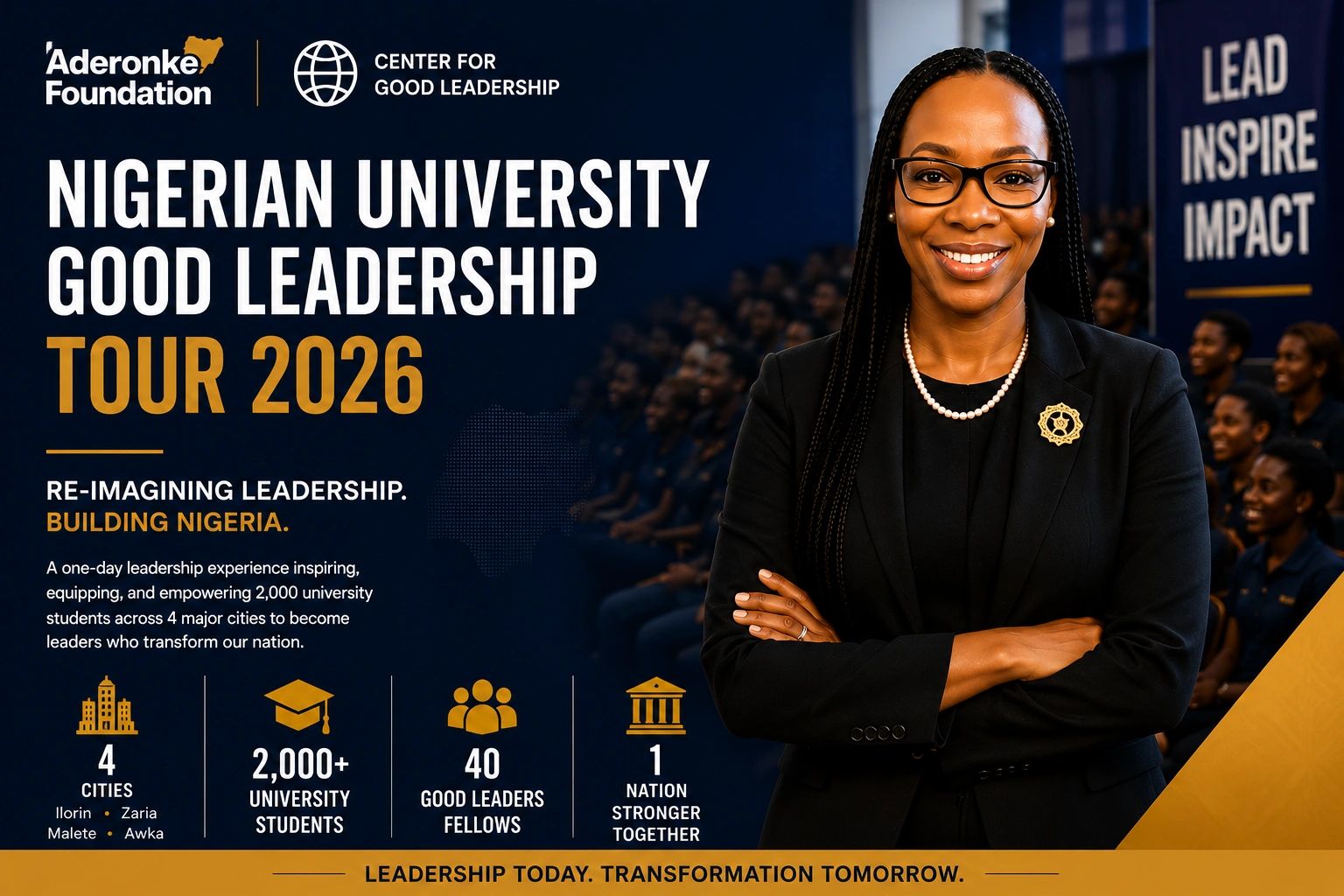 Nigerian University Good Leadership Tour 2026 empowering 2,000 students across 4 cities.