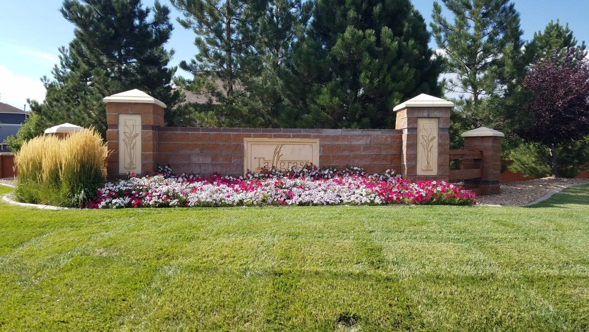 Tallgrass neighborhood entrance monument in Aurora, Colorado