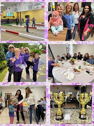 Collage of community events with bowling, group photos, awards, and celebrations.