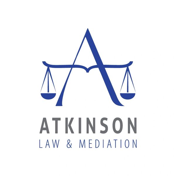 Grey and Blue Atkinson Law and Mediation logo