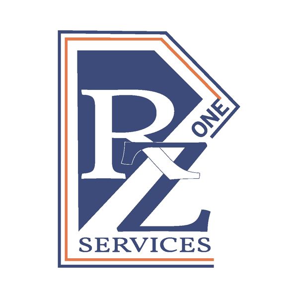 RZ One Services logo in Blue and orange