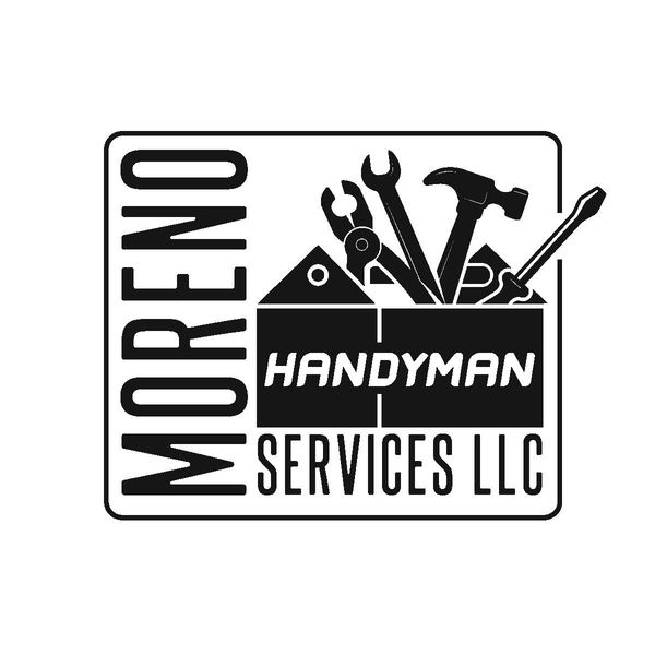 Moreno Handyman Service Logo with a tool box in one color