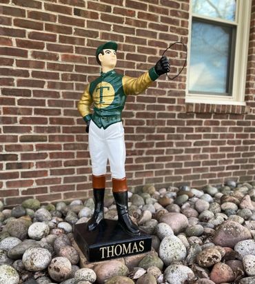 Kentucky custom lawn jockey luxury equine gifts horse racing thoroughbred farm silks