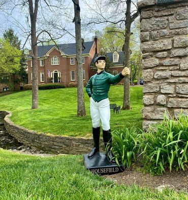Kentucky custom lawn jockey luxury equine gifts horse racing thoroughbred farm silks