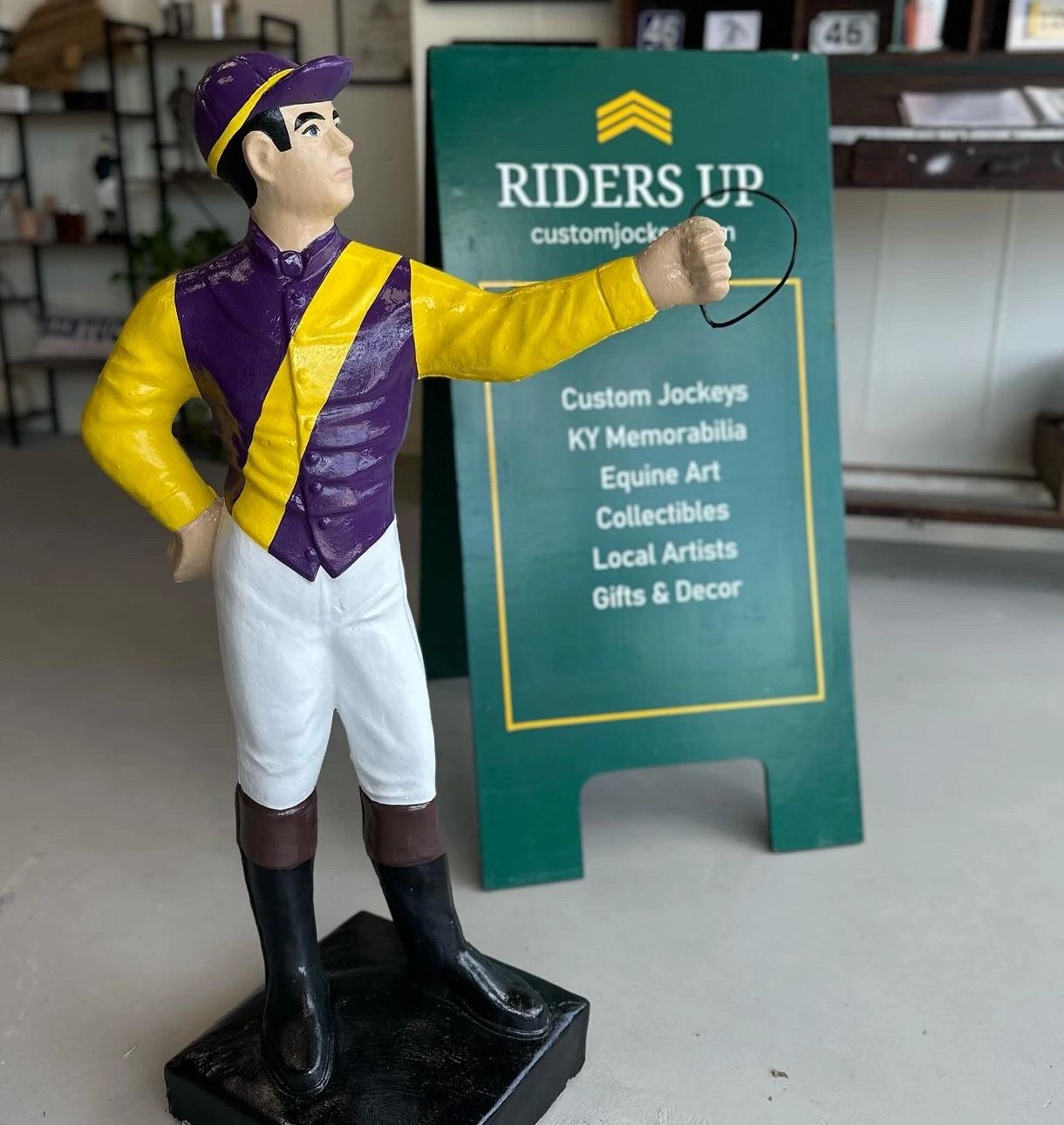 custom painted lawn jockey Ballyrankin stud kentucky