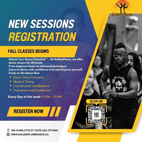 Golden Flame Dancers Fall New Sessions featuring Salsa, Bachata, Afrobeat, Kizomba, Hip-Hop, & Belly
