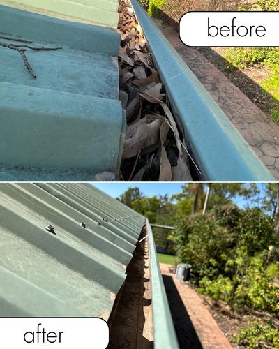 before and after using our professional gutter cleaning services