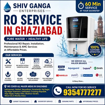 Best RO system service in ghaziabad by shiv ganga Enterprises 