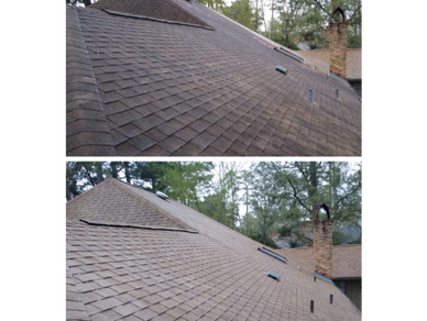 Soft wash asphalt shingles