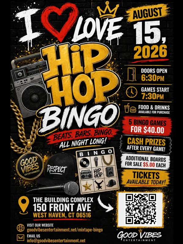 I Love Hip Hop Bingo 8/15/26