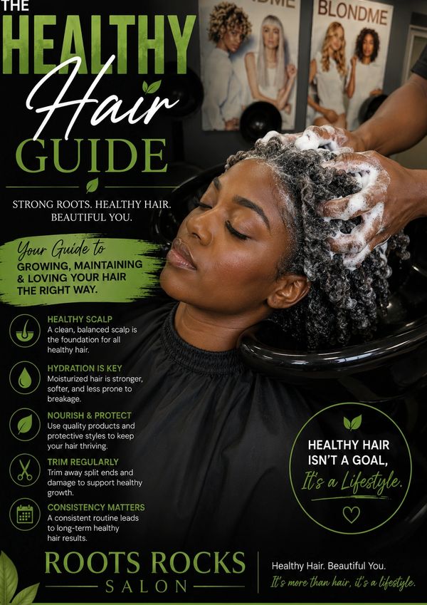 “At Roots Rocks Salon, we’re committed to helping you achieve stronger, healthier, hair.”


