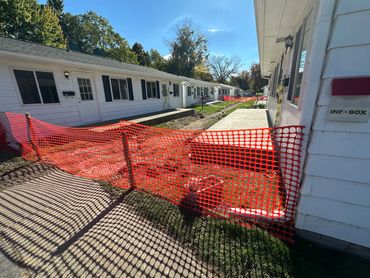 Concrete commercial patios. Apartment complex Quincy, MI