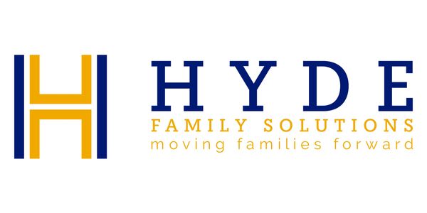 Hyde Family Solutions Logo in blue and Yellow color