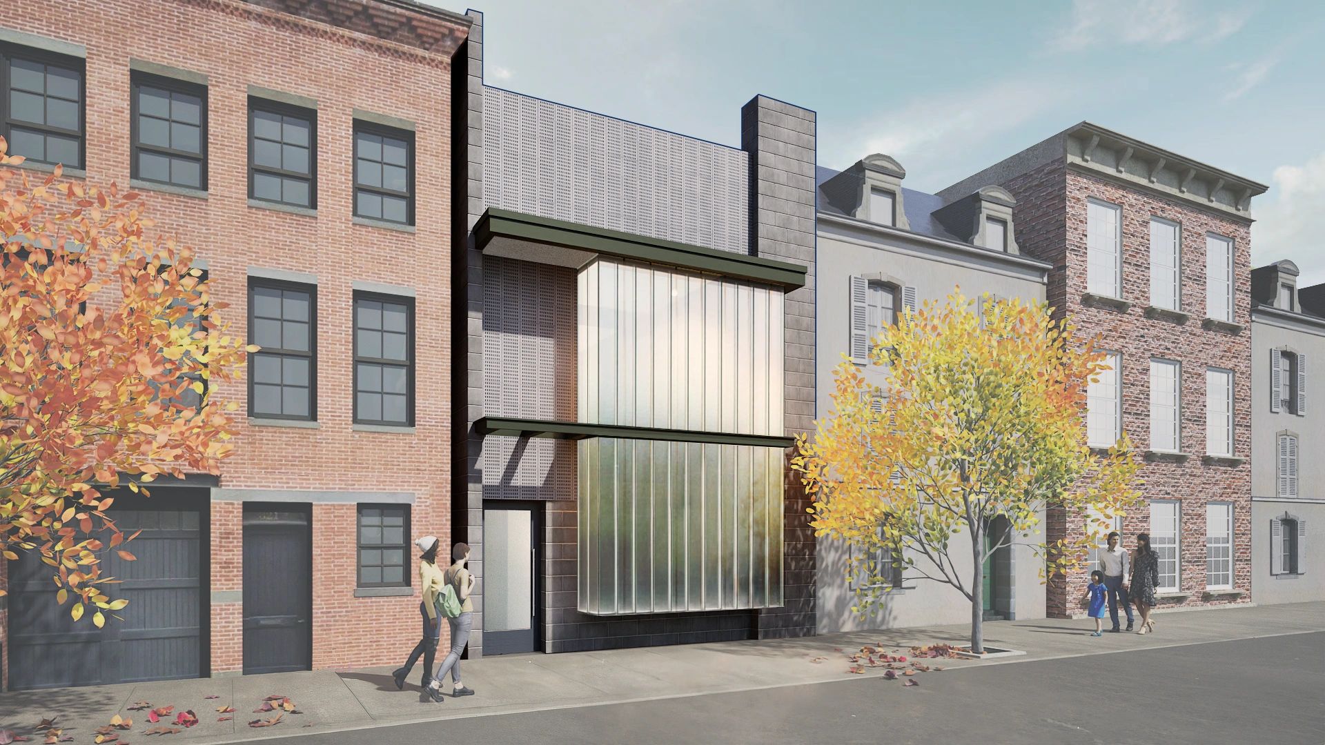 A rendering of a modern rowhouse renovation in Pittsburgh.