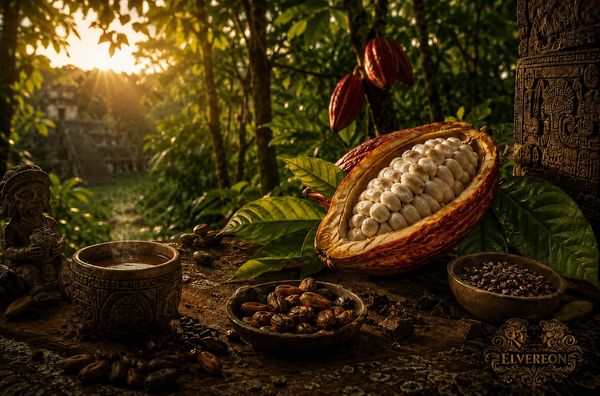Raw cacao beans rich in natural cacao compounds
