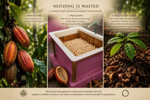 Zero-waste cacao production and regenerative farming