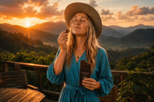 Chocolate tasting at Elverion in the Dominican mountains