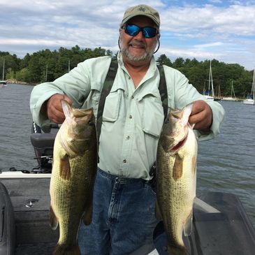 2 freshwater bass caught in midcoast maine